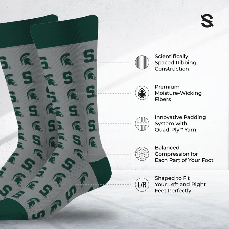 Strideline Store NCAA Mens Repeat Logo Dress Socks-Team Colors-One Size Fits Most -M/L (8-12) - Image 2